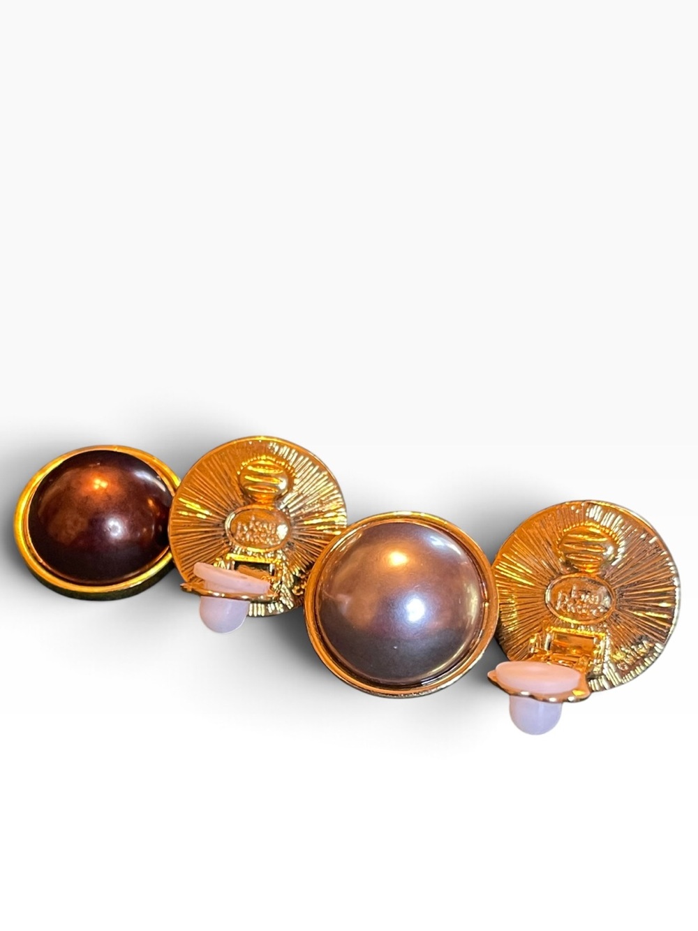 Two Pairs of Vintage Joan Rivers Clip On Button Earrings